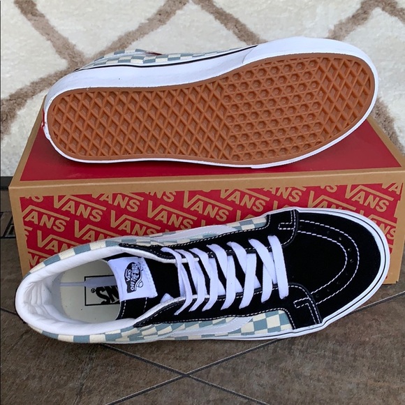 VANS Sk8-Hi REISSUE CHECKERBOARD BLK/Citadel Men’s - Picture 3 of 16